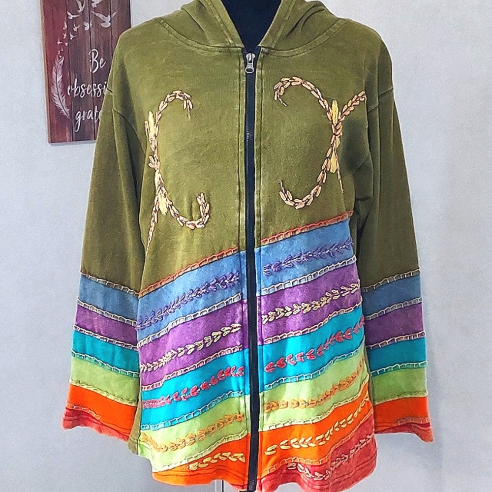 GREATER GOODNETWORK HOODED SWEATSHIRT WITH ZIPPER, SIZE S/M